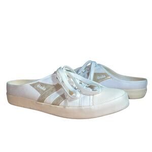 Gola Coaster Slip On Sneakers 10 Mule White Gold Comfort